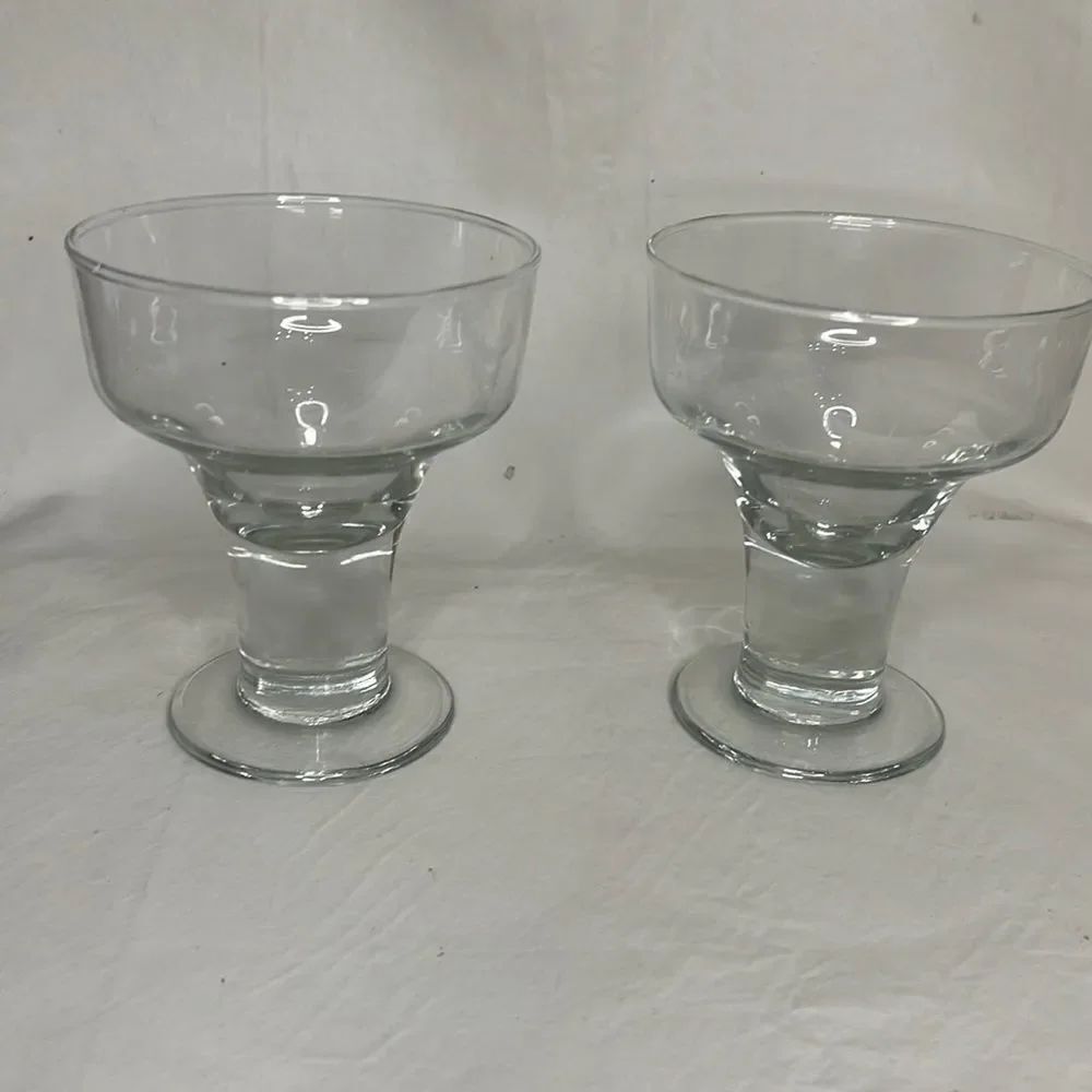 Dessert Cups 12 Oz Clear Glass Serving Dishes Set Of 2 Ice Cream Fruit Pudding